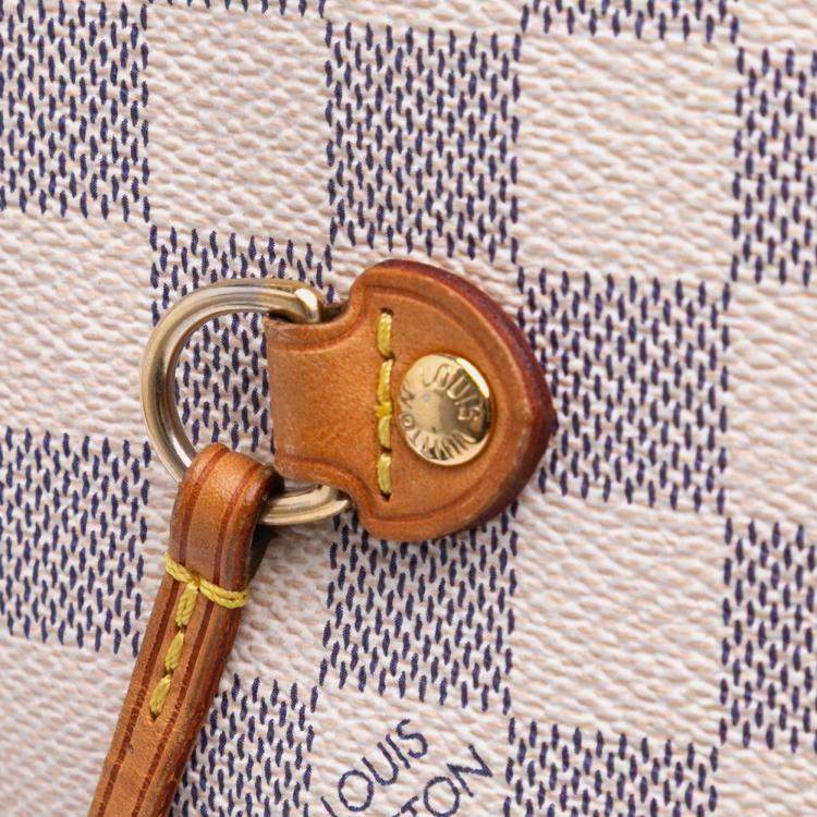 Pre Owned Louis Vuitton Damier Azur Neverfull MM