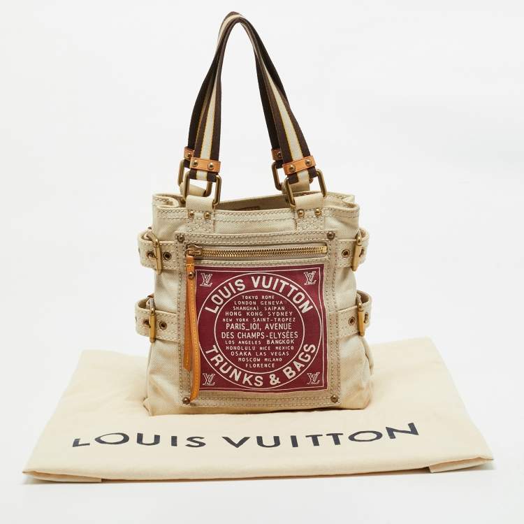 Pre Owned Louis Vuitton Red Canvas Globe Cabas PM Bag
