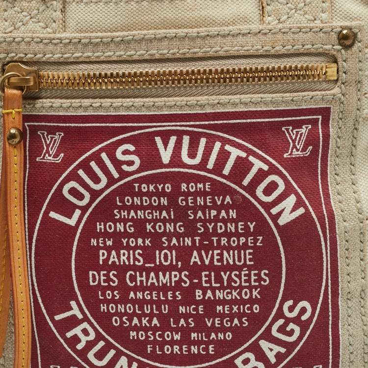 Pre Owned Louis Vuitton Red Canvas Globe Cabas PM Bag