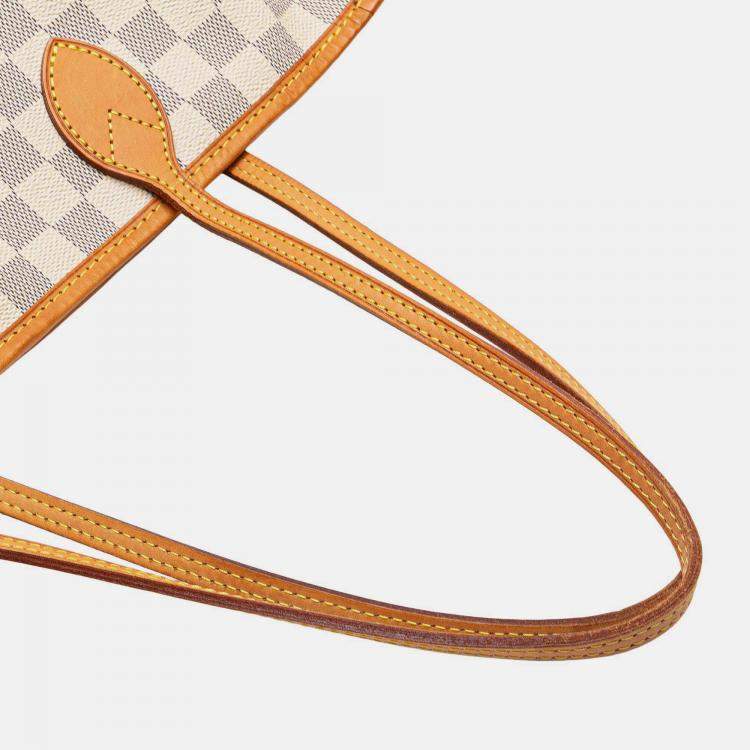 Pre Owned Louis Vuitton Grey White Damier Azur Neverfull MM