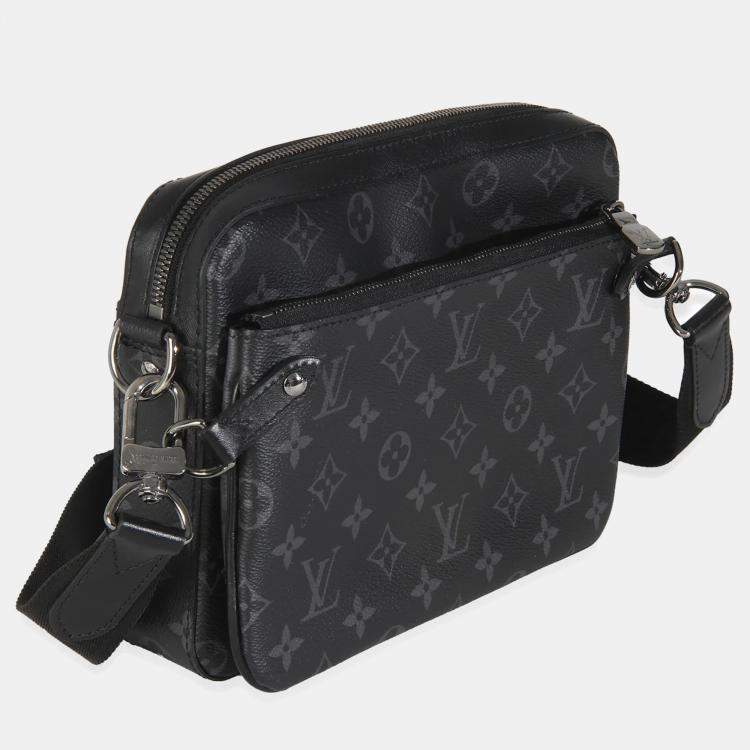 Pre Owned Louis Vuitton Monogram Eclipse Canvas Trio Messenger