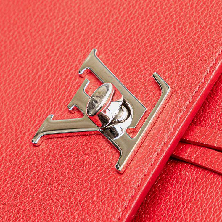 Pre Owned Louis Vuitton Red Taurillon Lockme Backpack