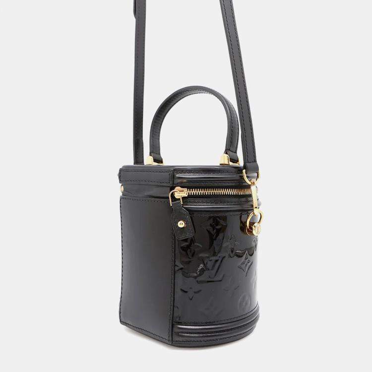 Pre Owned Louis Vuitton Cannes Noir Monogram Vernis Leather Size Pm