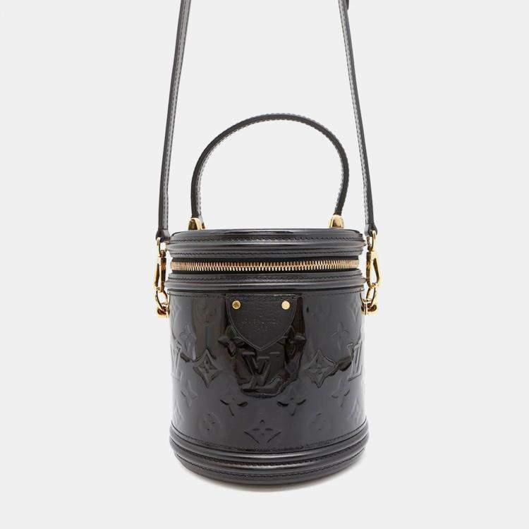 Pre Owned Louis Vuitton Cannes Noir Monogram Vernis Leather Size Pm