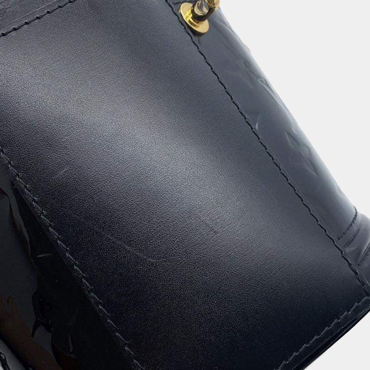 Pre Owned Louis Vuitton Cannes Noir Monogram Vernis Leather Size Pm