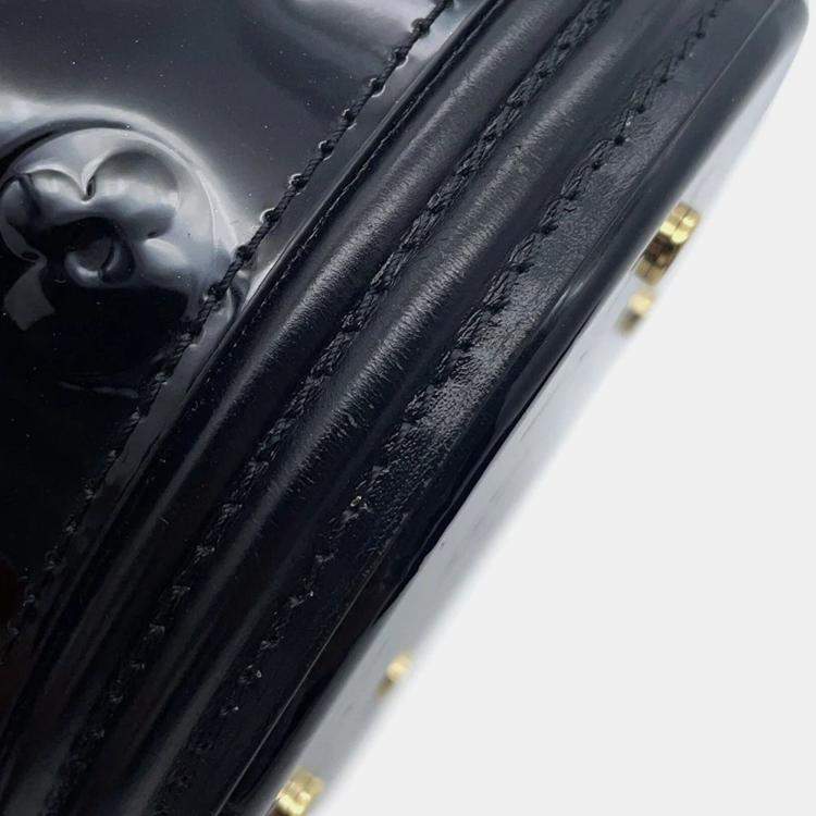 Pre Owned Louis Vuitton Cannes Noir Monogram Vernis Leather Size Pm