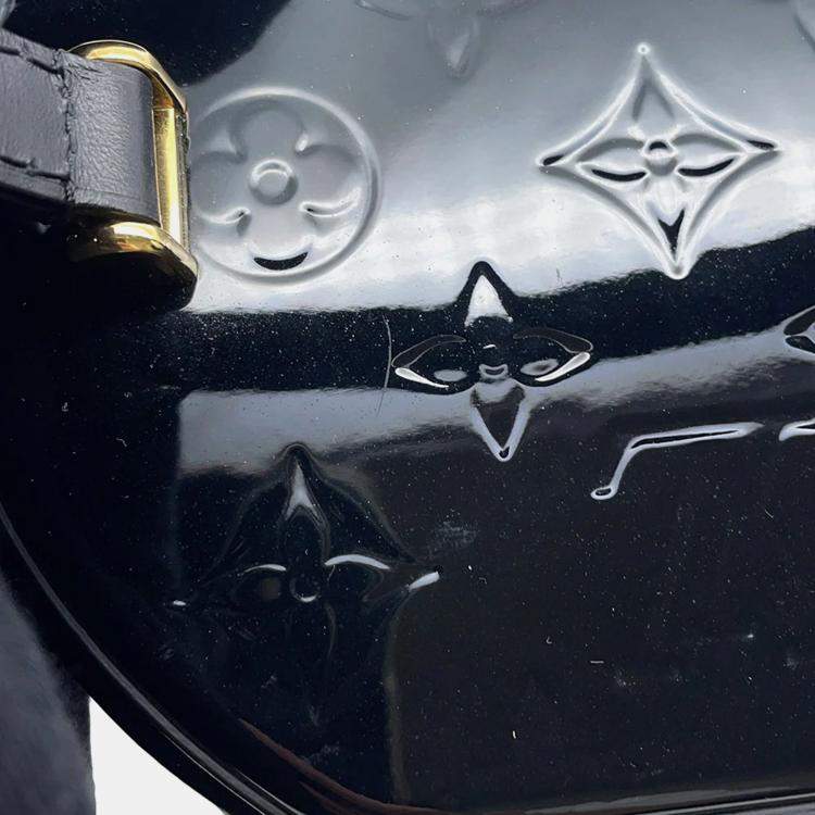 Pre Owned Louis Vuitton Cannes Noir Monogram Vernis Leather Size Pm