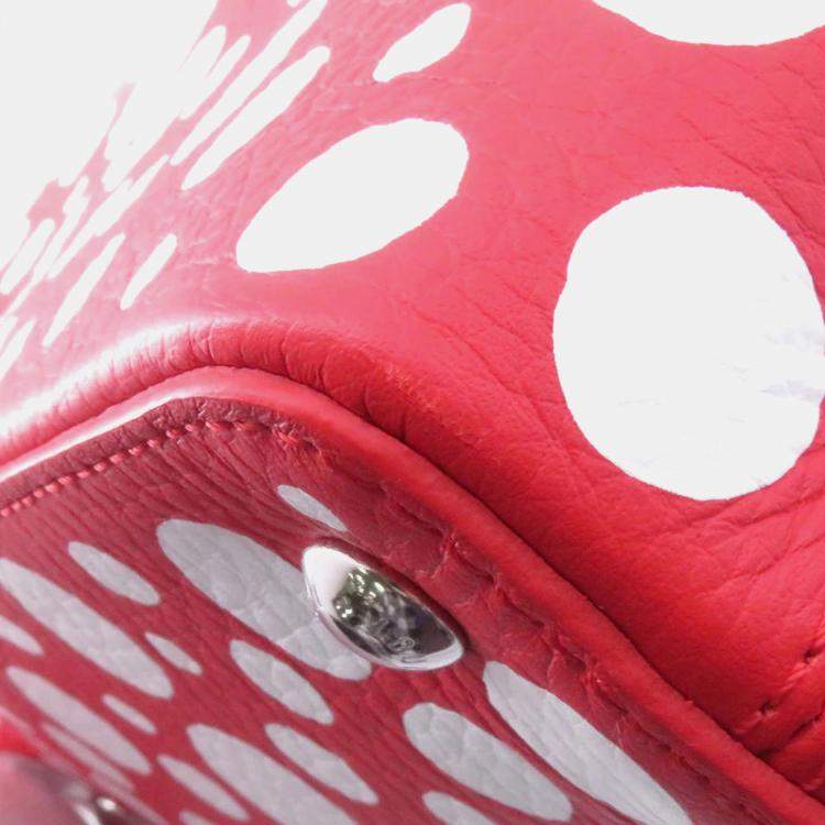 Pre Owned Louis Vuitton Capucines Mini Red Infinity Dot Leather Shoulder Bag