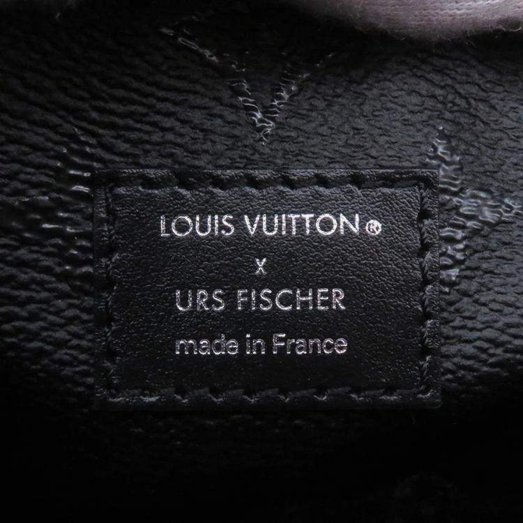 Pre Owned Louis Vuitton Speedy Bandouliere 25 White Noir Urs Fischer Monogram Canvas Boston Bag
