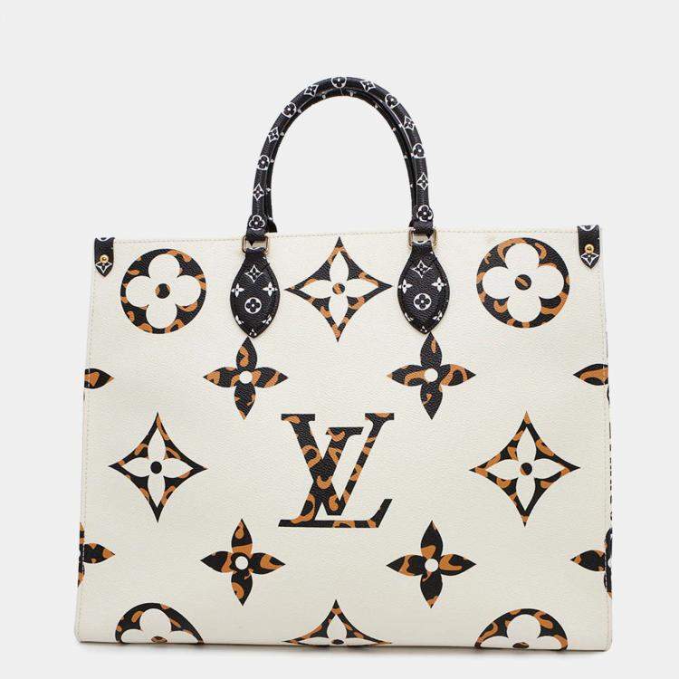 Pre Owned Louis Vuitton Onthego GM Ivoire Monogram Jungle Canvas Tote Bag
