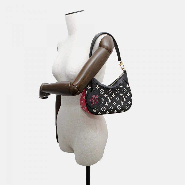 Pre Owned Louis Vuitton Bagatelle NM Black/White/Pink Monogram Empreinte Leather Handbag