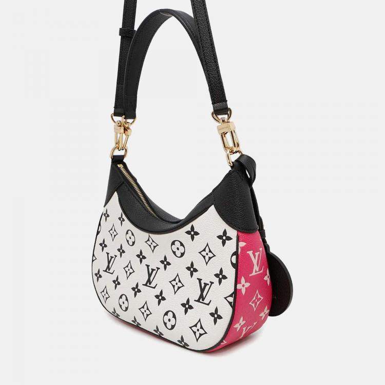 Pre Owned Louis Vuitton Bagatelle NM Black/White/Pink Monogram Empreinte Leather Handbag