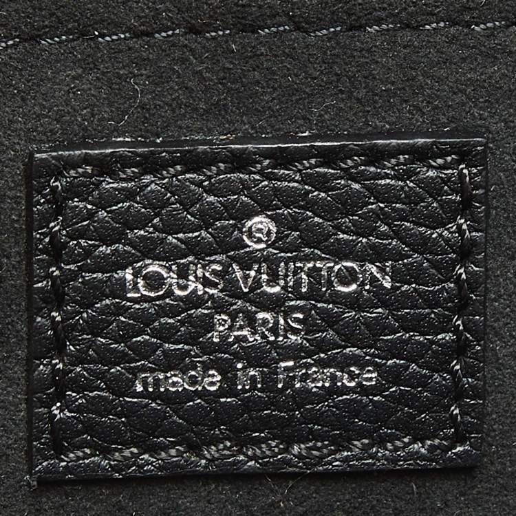Pre Owned Louis Vuitton Black Monogram Mahina Leather Mini Scala Pouch