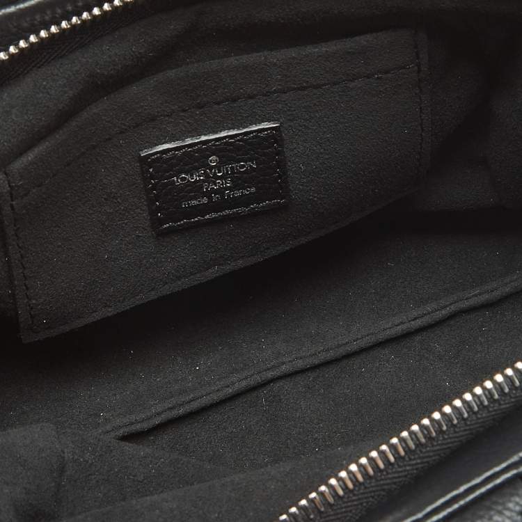 Pre Owned Louis Vuitton Black Monogram Mahina Leather Mini Scala Pouch