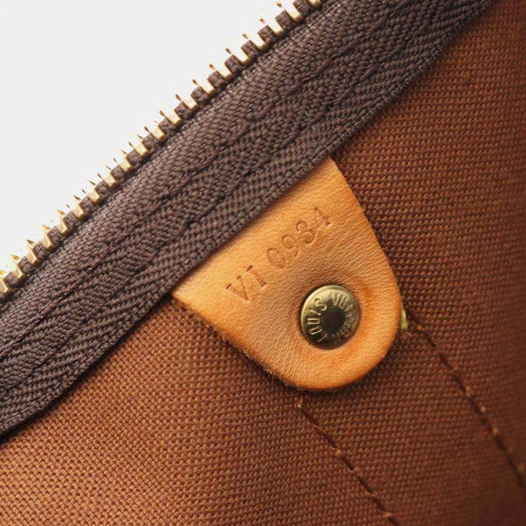 Pre Owned Louis Vuitton Keepall Bandouliere 60 Brown Monogram Canvas Travel Bag