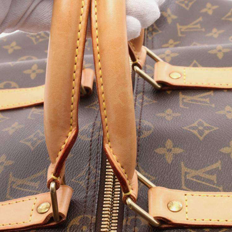 Pre Owned Louis Vuitton Keepall 50 Brown Monogram Canvas Travel Bag