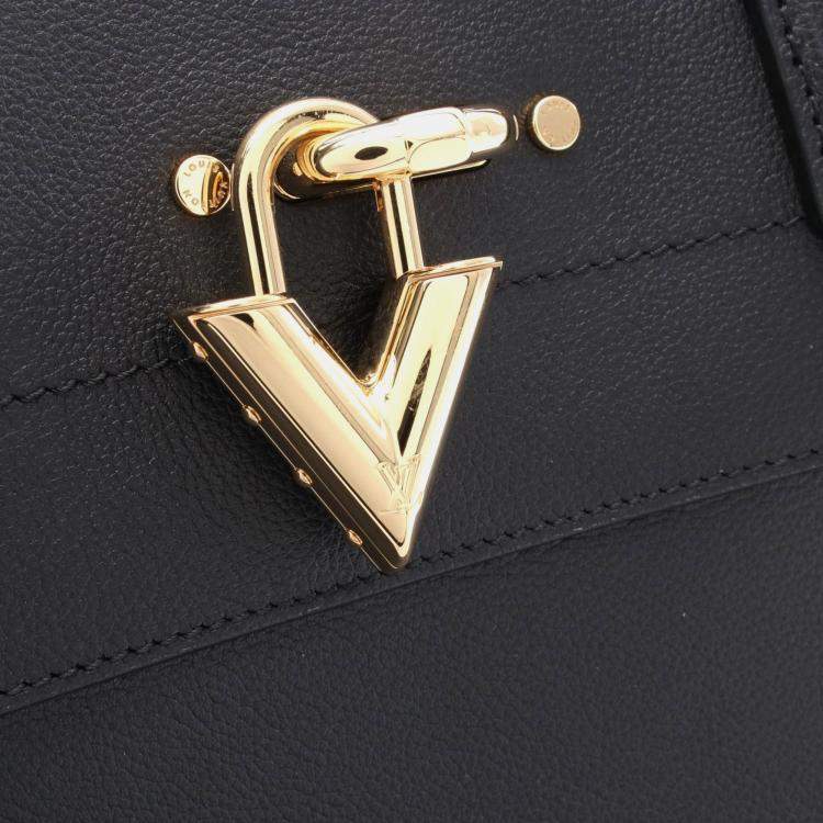 Pre Owned Louis Vuitton Steamer MM Black Leather Shoulder Bag