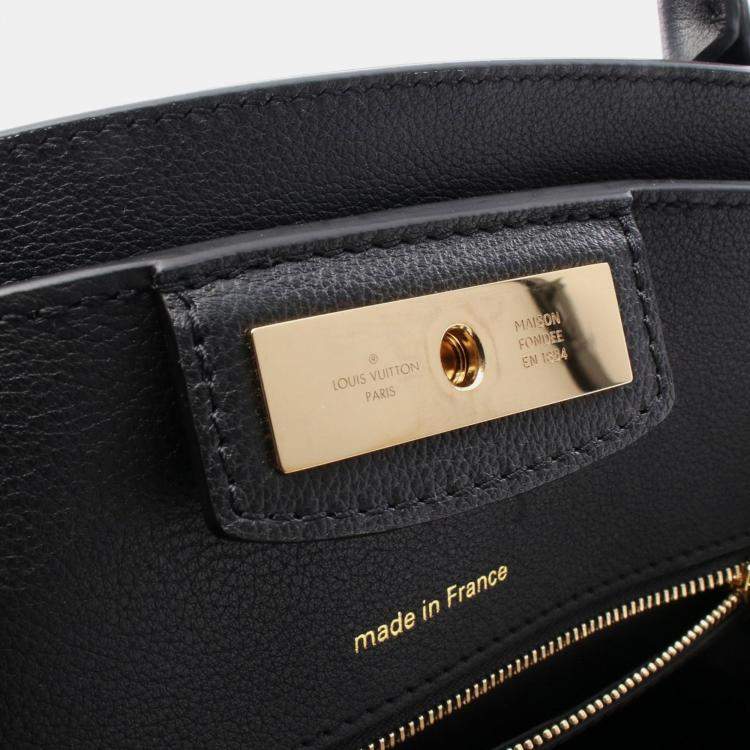 Pre Owned Louis Vuitton Steamer MM Black Leather Shoulder Bag
