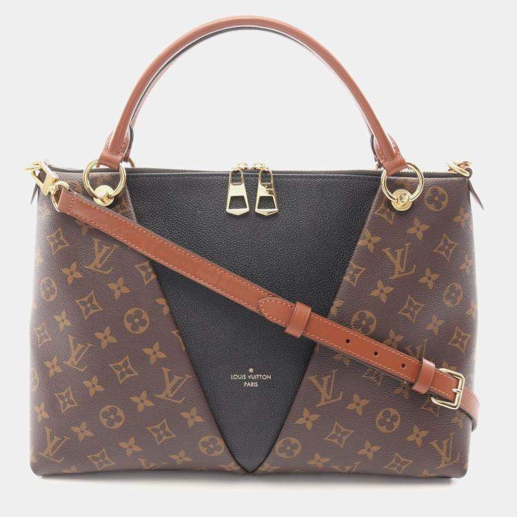 Louis Vuitton V Tote MM Noir Monogram Canvas Shoulder Bag
