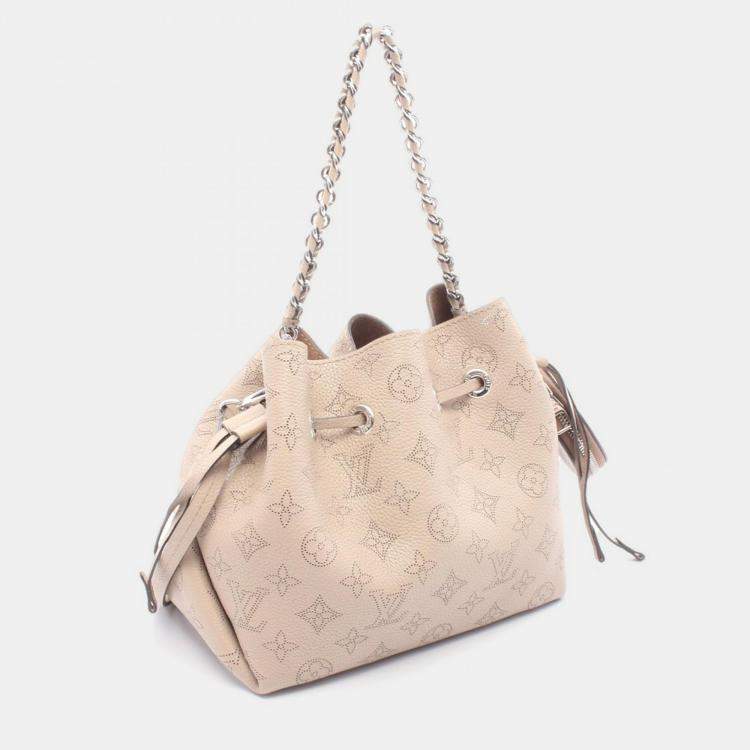 Pre Owned Louis Vuitton Bella Beige Mahina Leather Bucket Bag 