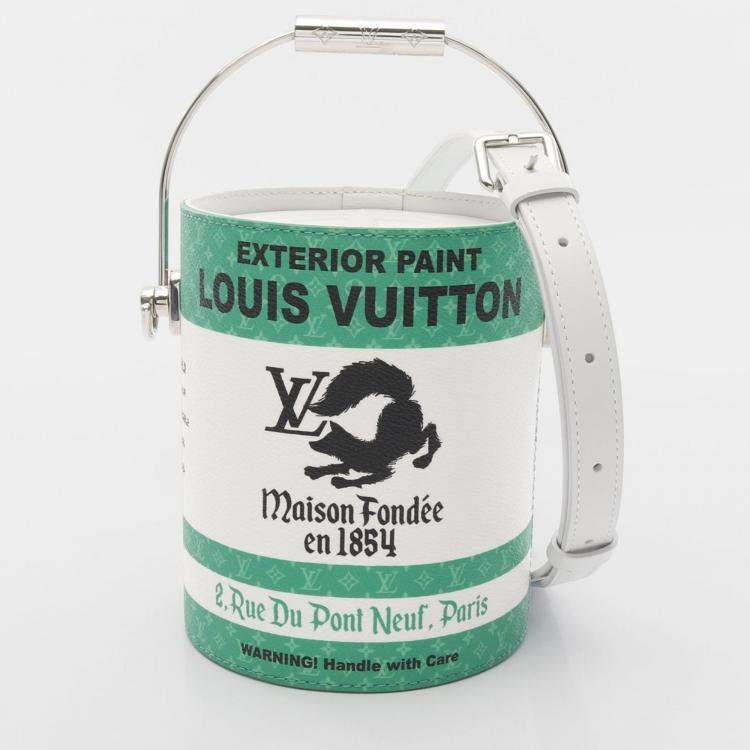 Pre Owned Louis Vuitton LV Paint Can Green/White Monogram Shoulder Bag