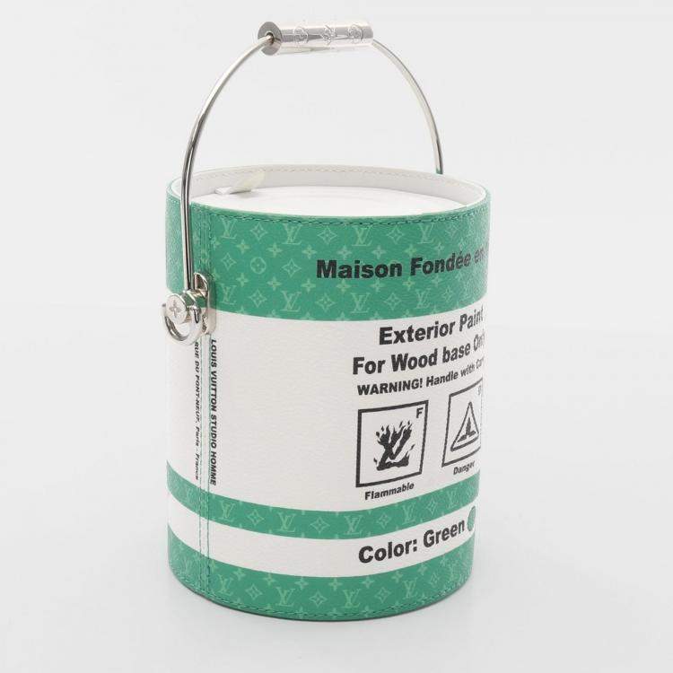 Pre Owned Louis Vuitton LV Paint Can Green/White Monogram Shoulder Bag