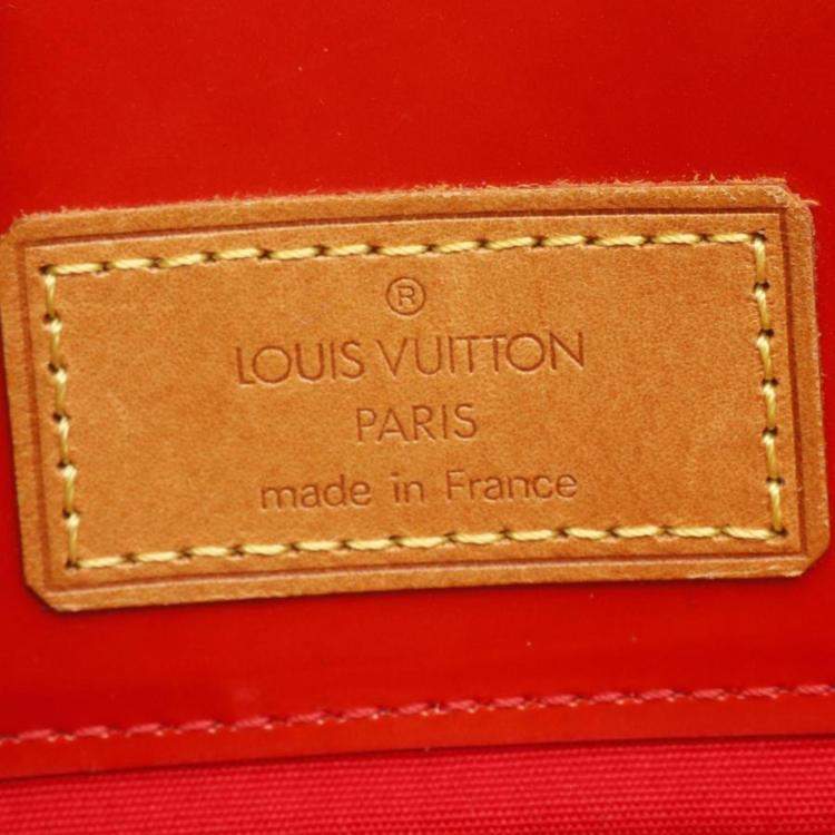 Pre Owned Louis Vuitton Lead PM Vernis Rouge Monogram Tote Bag