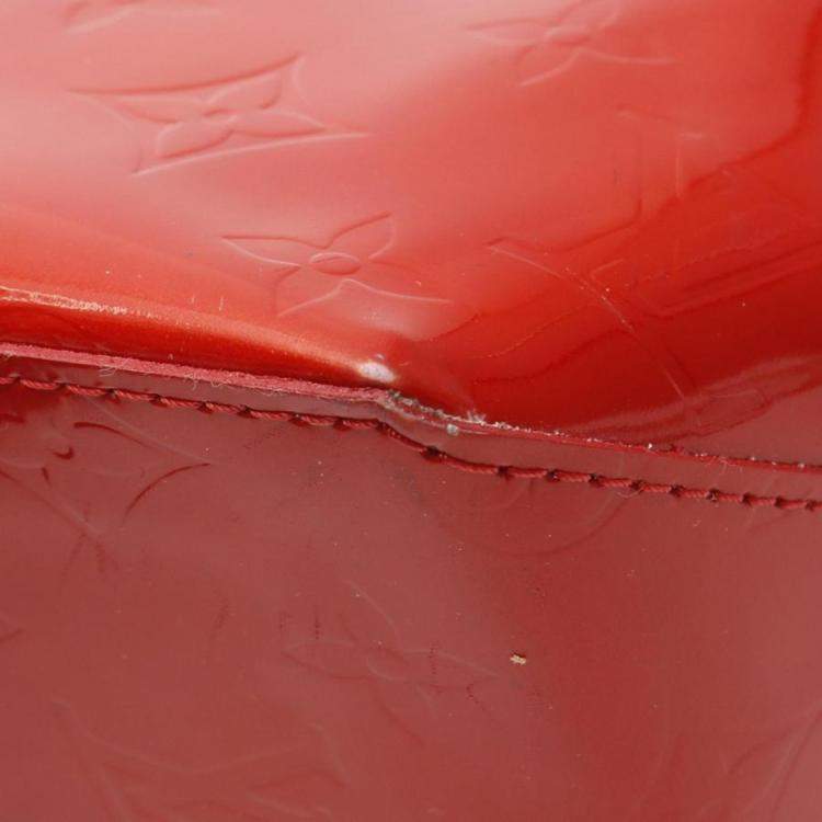 Pre Owned Louis Vuitton Lead PM Vernis Rouge Monogram Tote Bag