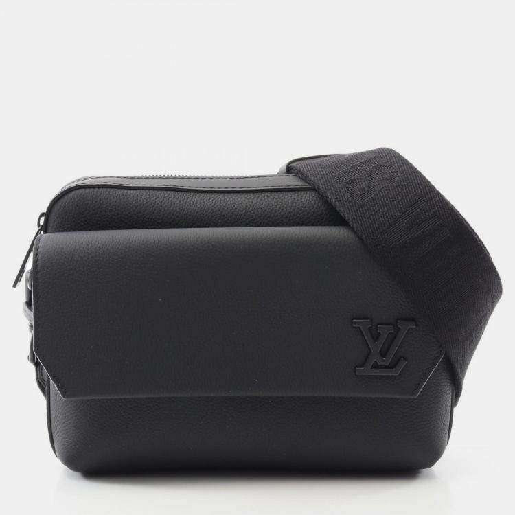 Pre Owned Louis Vuitton Fastline Messenger Black Aerogram Leather Shoulder Bag 