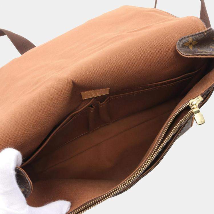 Pre Owned Louis Vuitton Valmy MM Brown Monogram Leather Crossbody Bag