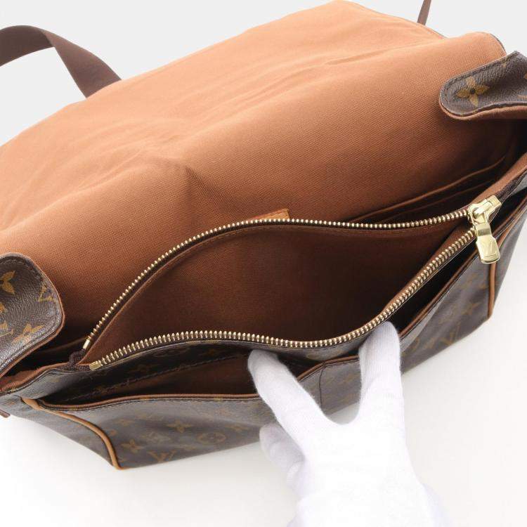 Pre Owned Louis Vuitton Valmy MM Brown Monogram Leather Crossbody Bag