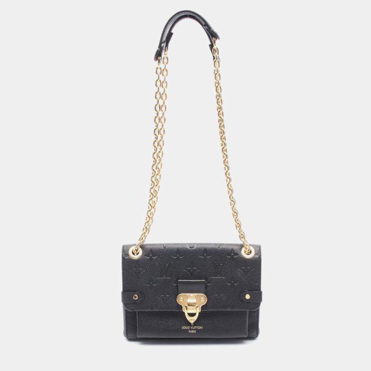 Pre Owned Louis Vuitton Vavin BB Black Monogram Empreinte Leather Chain Shoulder Bag