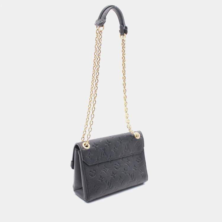 Pre Owned Louis Vuitton Vavin BB Black Monogram Empreinte Leather Chain Shoulder Bag