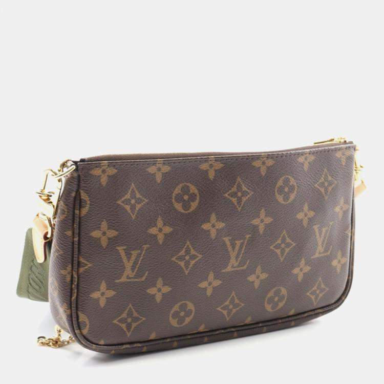 Pre Owned Louis Vuitton Multi Pochette Accessoires Brown Monogram Canvas Chain Shoulder Bag