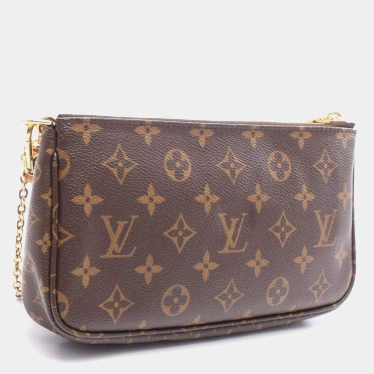 Pre Owned Louis Vuitton Multi Pochette Accessoires Brown Monogram Canvas Shoulder Bag