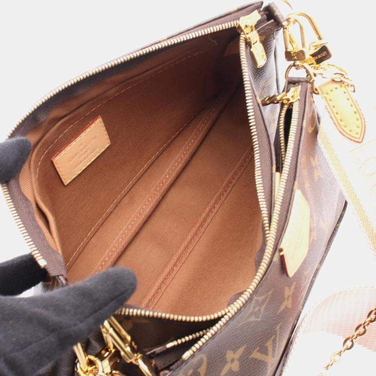 Pre Owned Louis Vuitton Multi Pochette Accessoires Brown Monogram Canvas Shoulder Bag