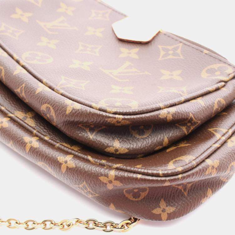 Pre Owned Louis Vuitton Multi Pochette Accessoires Brown Monogram Canvas Shoulder Bag