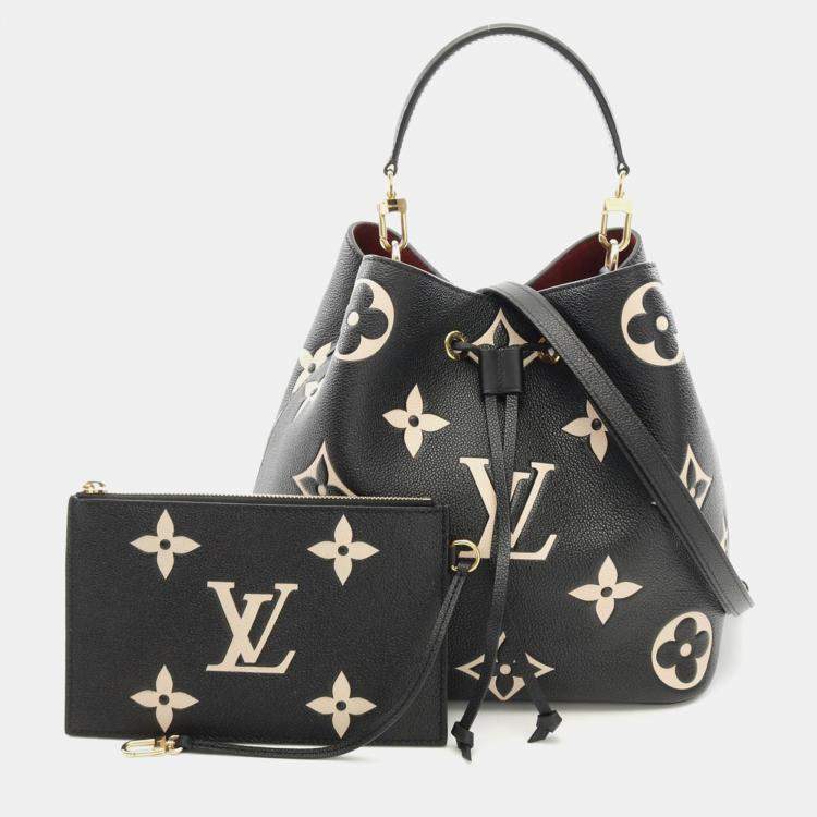 Pre Owned Louis Vuitton NeoNoe MM Black Monogram Leather Shoulder Bag