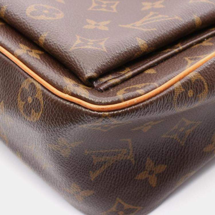Pre Owned Louis Vuitton Vivacite GM BrownMonogram Canvas Shoulder Bag