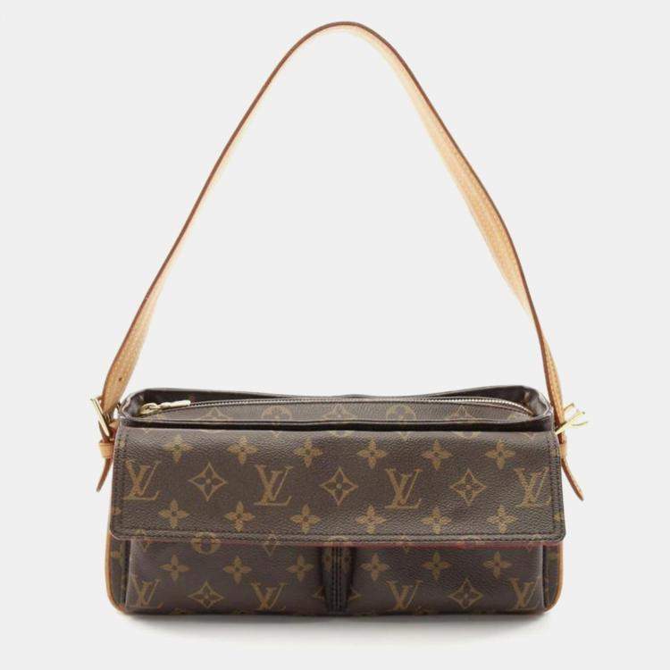 Pre Owned Louis Vuitton Vivacite MM Brown Monogram Canvas Shoulder Bag