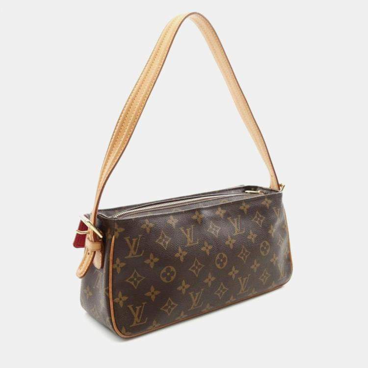 Pre Owned Louis Vuitton Vivacite MM Brown Monogram Canvas Shoulder Bag
