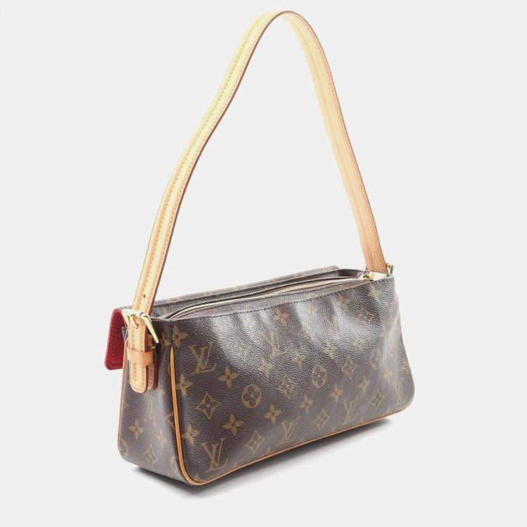 Pre Owned Louis Vuitton Vivacite MM Brown Monogram Canvas Shoulder Bag