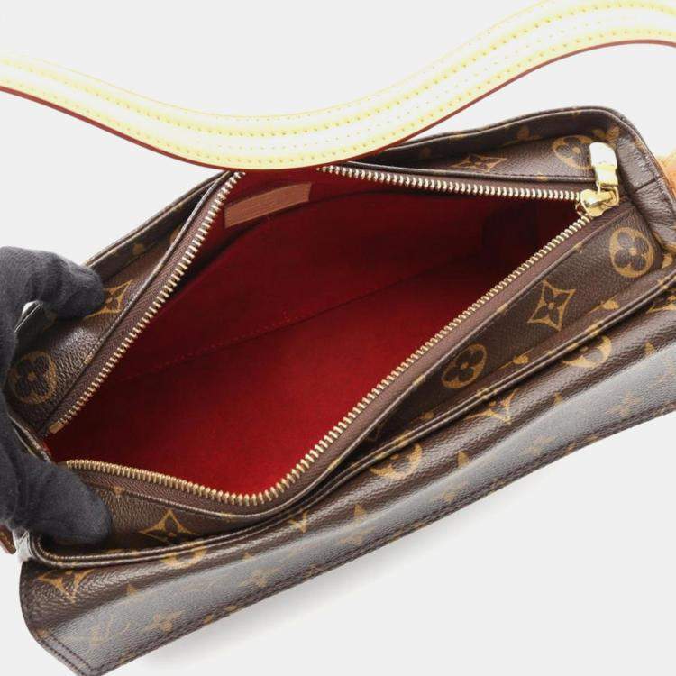 Pre Owned Louis Vuitton Vivacite MM Brown Monogram Canvas Shoulder Bag