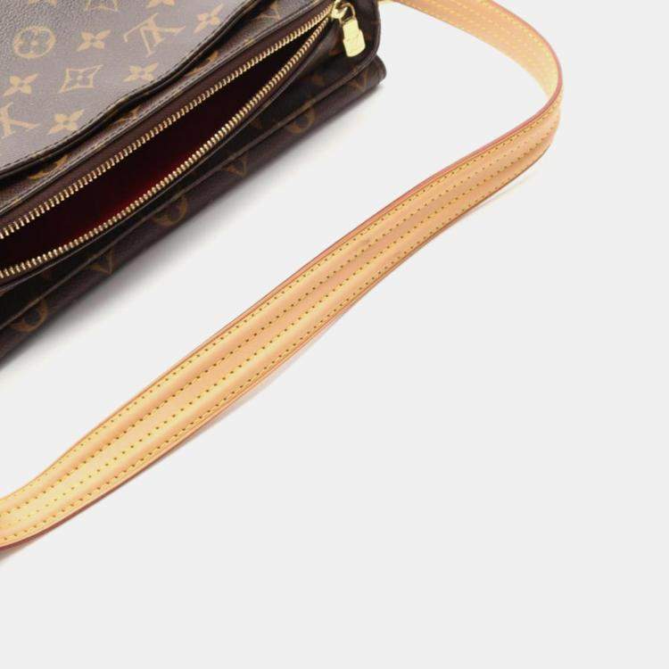 Pre Owned Louis Vuitton Vivacite MM Brown Monogram Canvas Shoulder Bag