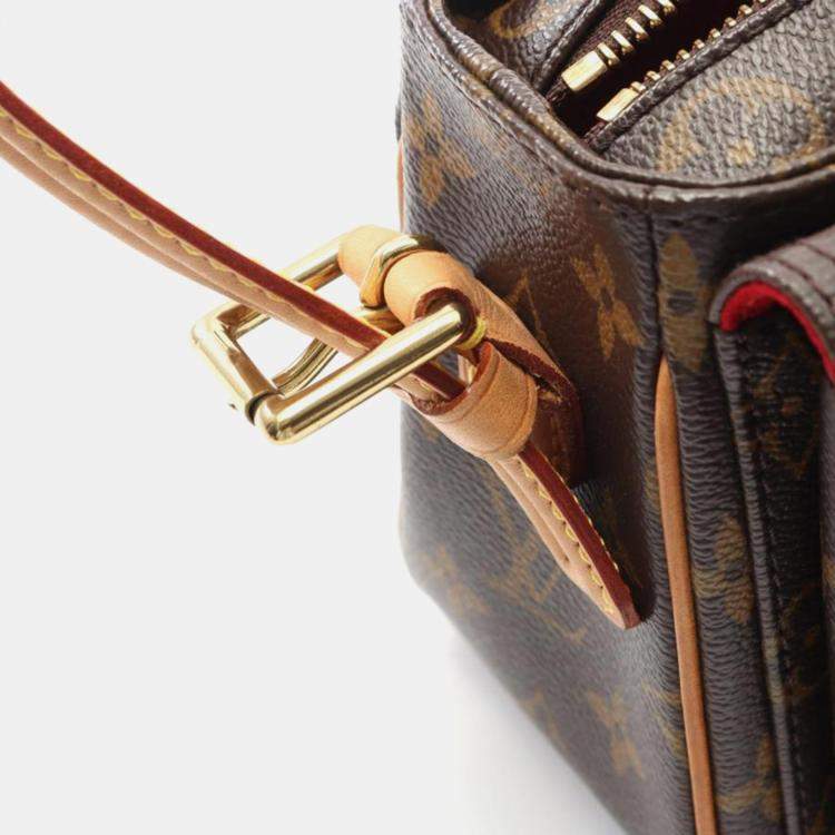 Pre Owned Louis Vuitton Vivacite MM Brown Monogram Canvas Shoulder Bag