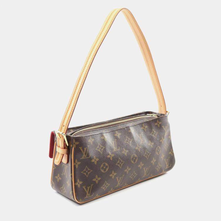Pre Owned Louis Vuitton Vivacite MM Brown Monogram Canvas Shoulder Bag