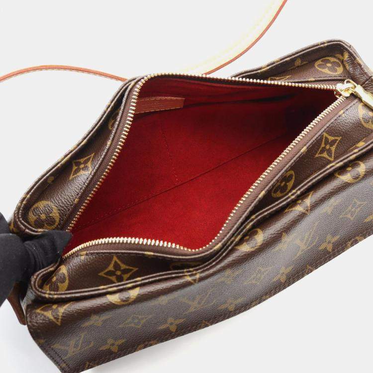 Pre Owned Louis Vuitton Vivacite MM Brown Monogram Canvas Shoulder Bag