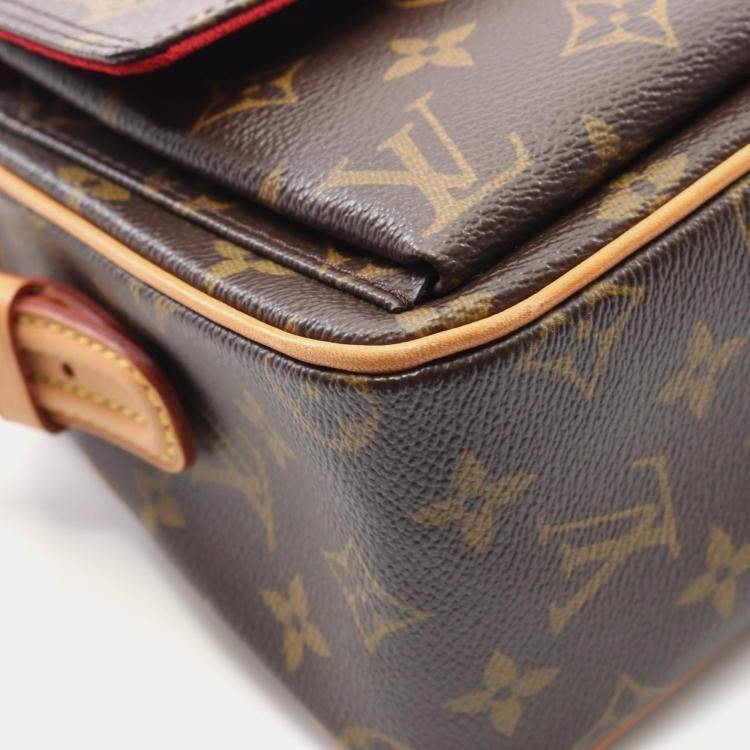 Pre Owned Louis Vuitton Vivacite MM Brown Monogram Canvas Shoulder Bag