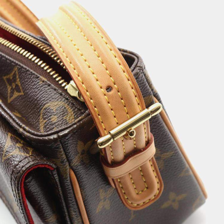 Pre Owned Louis Vuitton Vivacite MM Brown Monogram Canvas Shoulder Bag