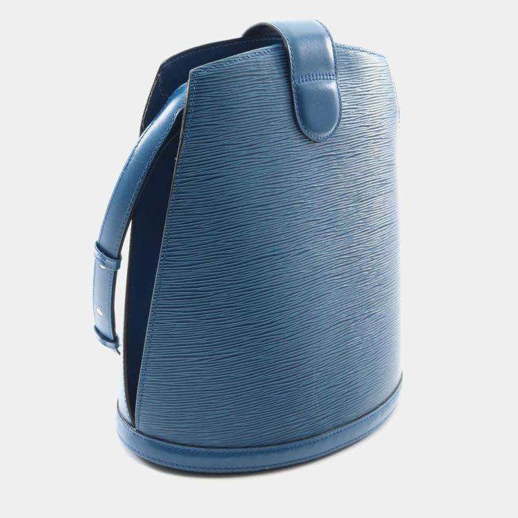 Pre Owned Louis Vuitton Cluny Blue Epi Leather Toledo Blue Shoulder Bag